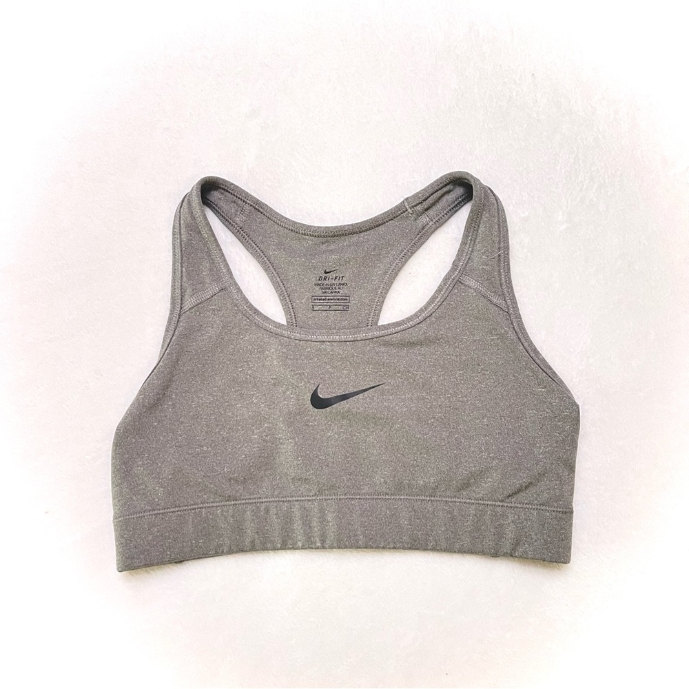 Nike Gray Dri-Fit Swoosh Sports Bra